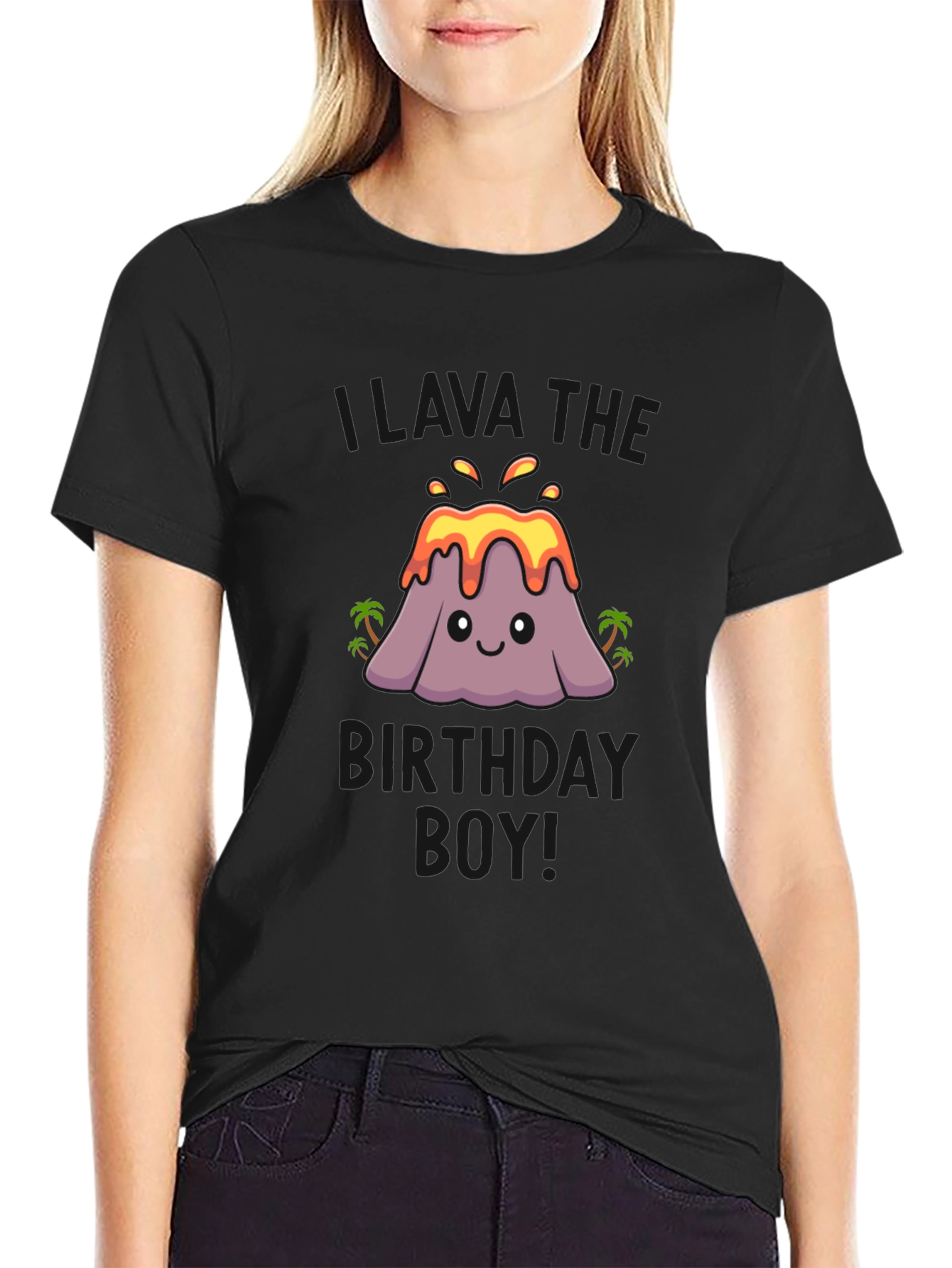 Volcano Birthday Boy T-Shirt - Black