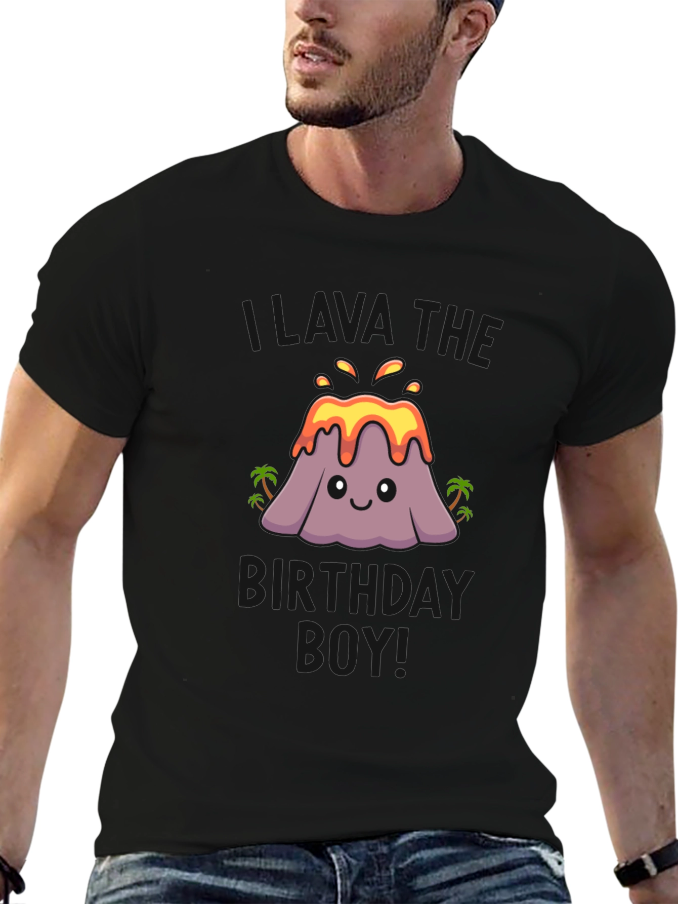 Volcano Birthday Boy T-Shirt - Black