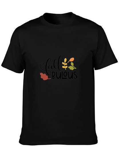Fall Fabulous Graphic Tee - Black Cotton T-Shirt