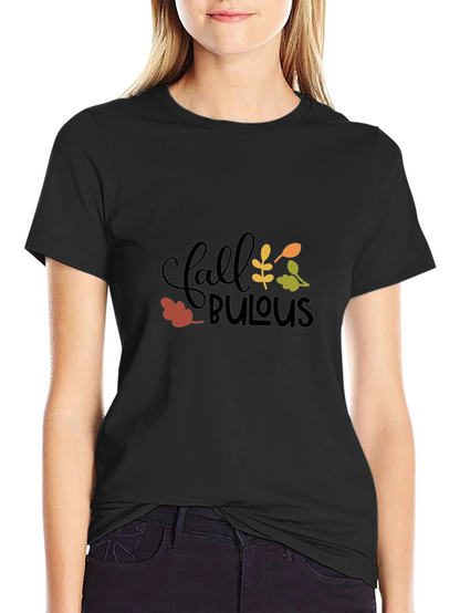 Fall Fabulous Graphic Tee - Black Cotton T-Shirt