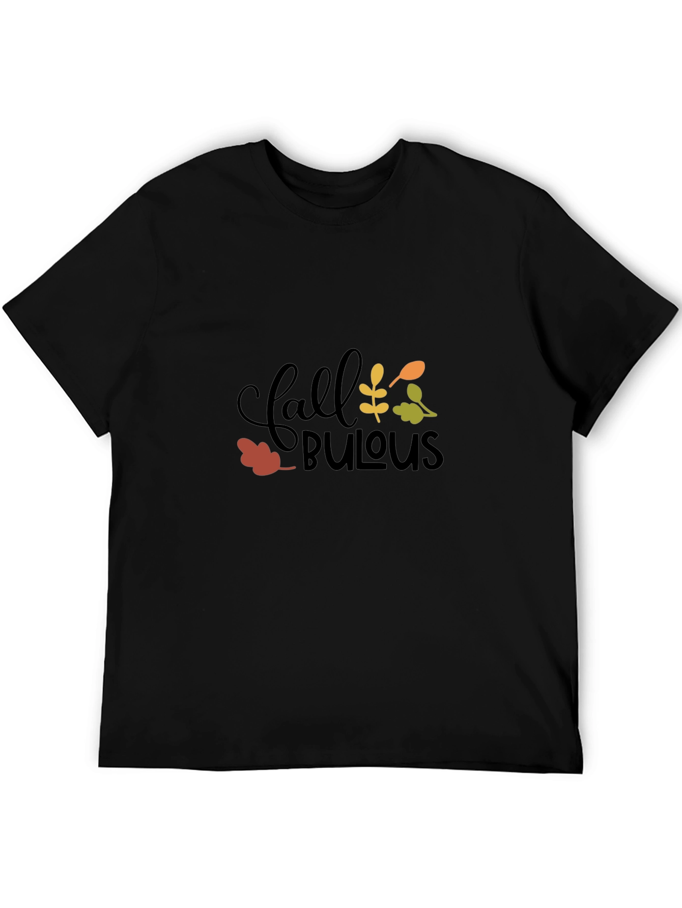 Fall Fabulous Graphic Tee - Black Cotton T-Shirt