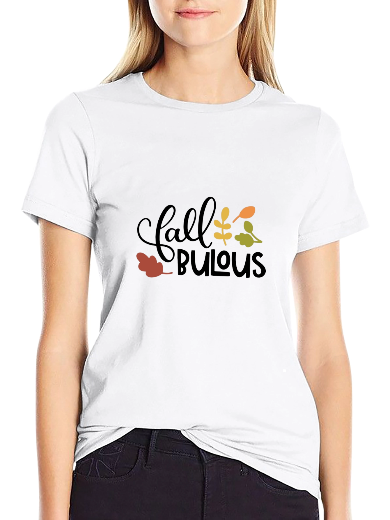Fall Fabulous Graphic Tee - Black Cotton T-Shirt