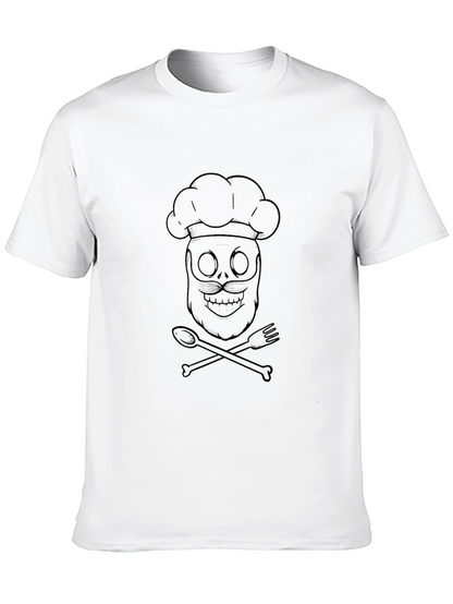 Chef Skull Graphic T-Shirt - Culinary Pirate Design