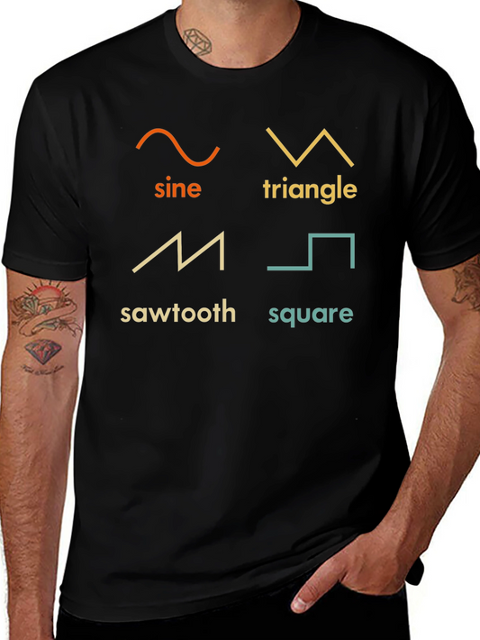 Sine Triangle Sawtooth Square Waveform T-Shirt