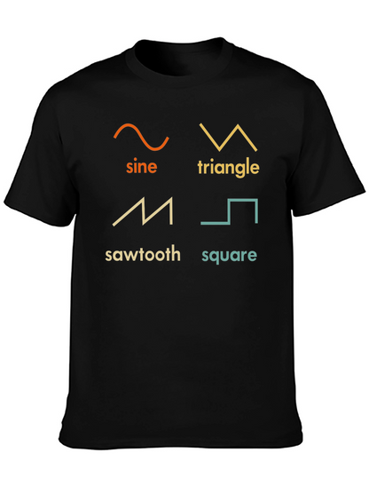 Sine Triangle Sawtooth Square Waveform T-Shirt