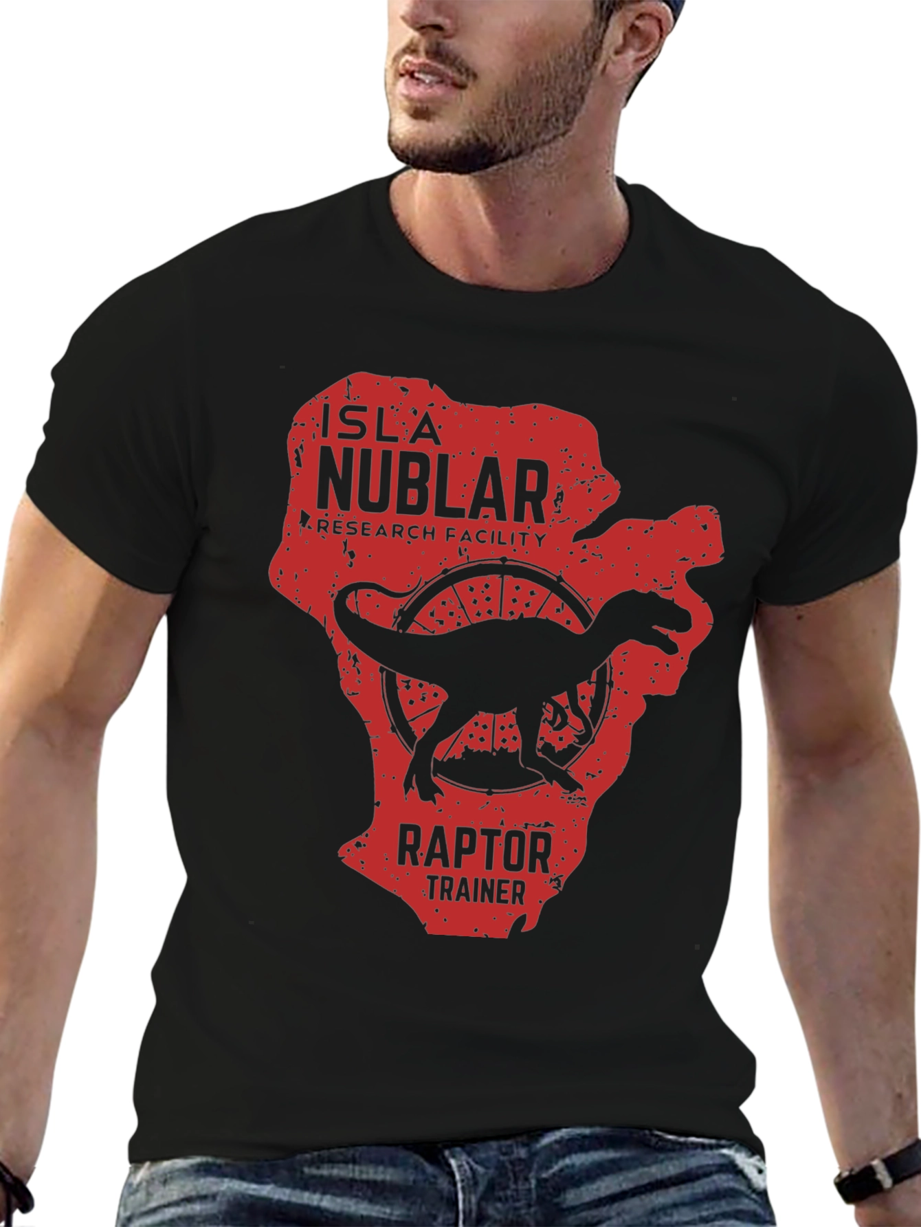 Isla Nublar Raptor Trainer Graphic Tee - Black