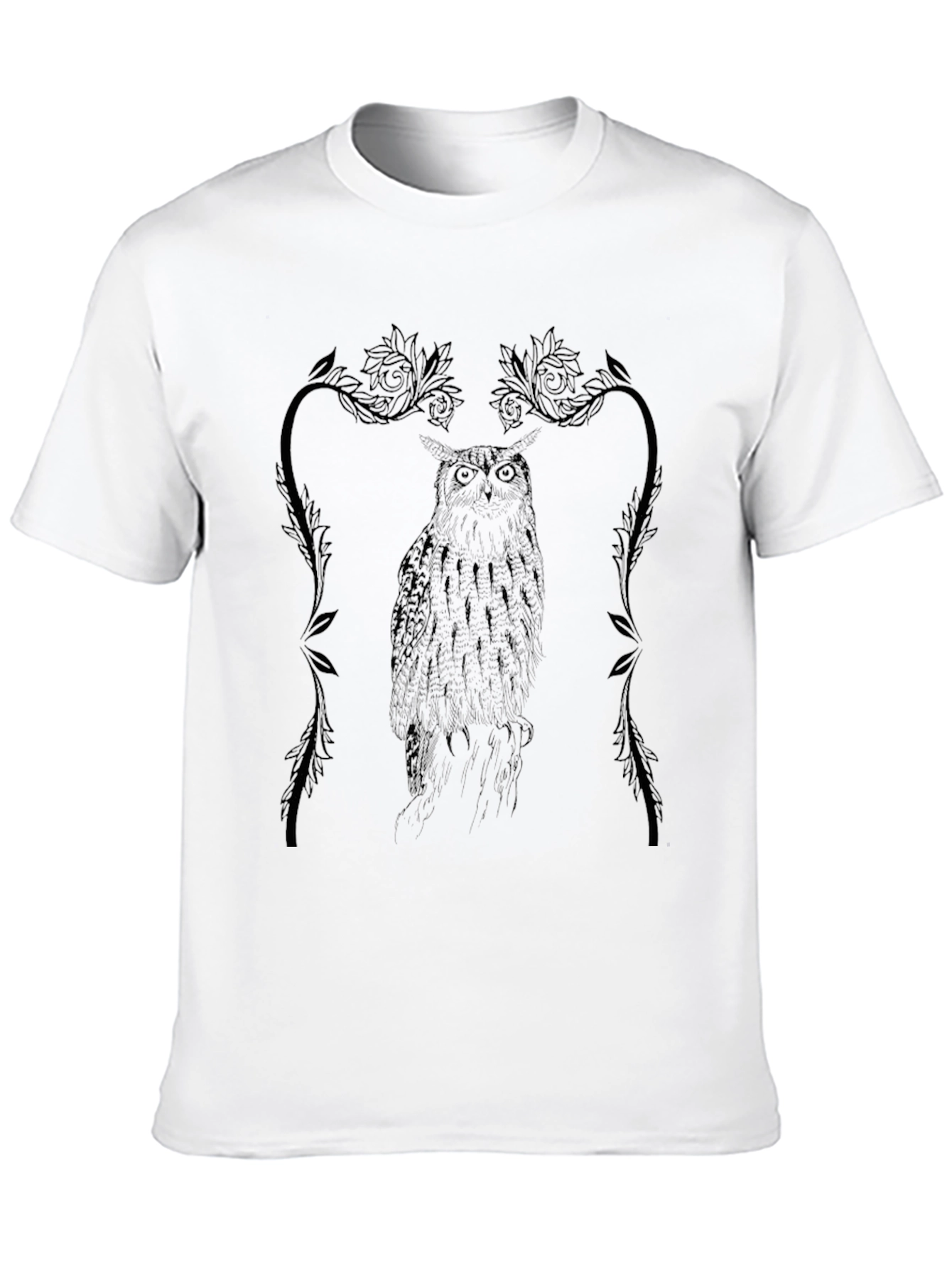 Owl Graphic Tee - Black Cotton