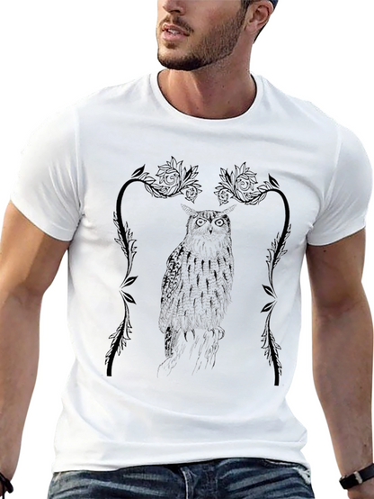 Owl Graphic Tee - Black Cotton