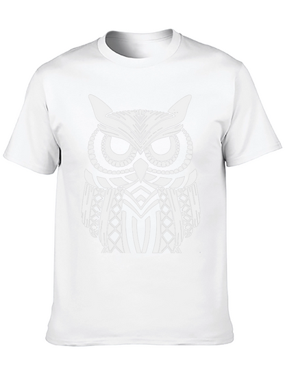 Owl Graphic Print Black T-Shirt