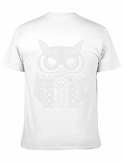 Owl Graphic Print Black T-Shirt