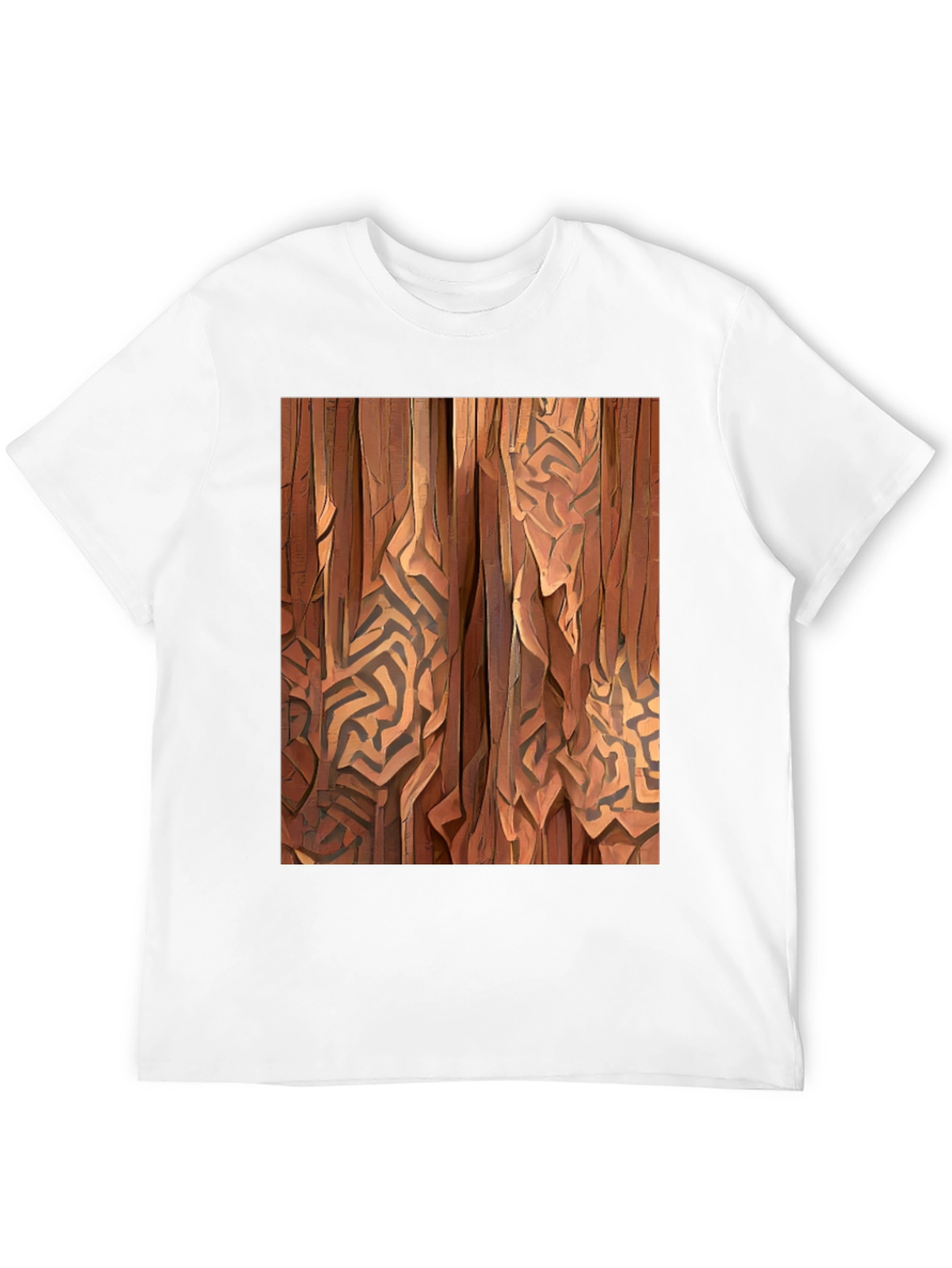 Abstract Wood Pattern Black T-Shirt