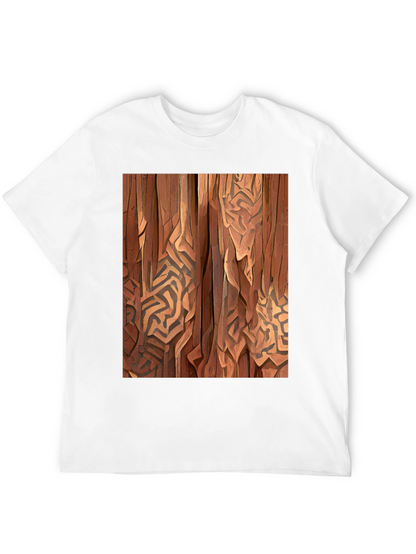 Abstract Wood Pattern Black T-Shirt