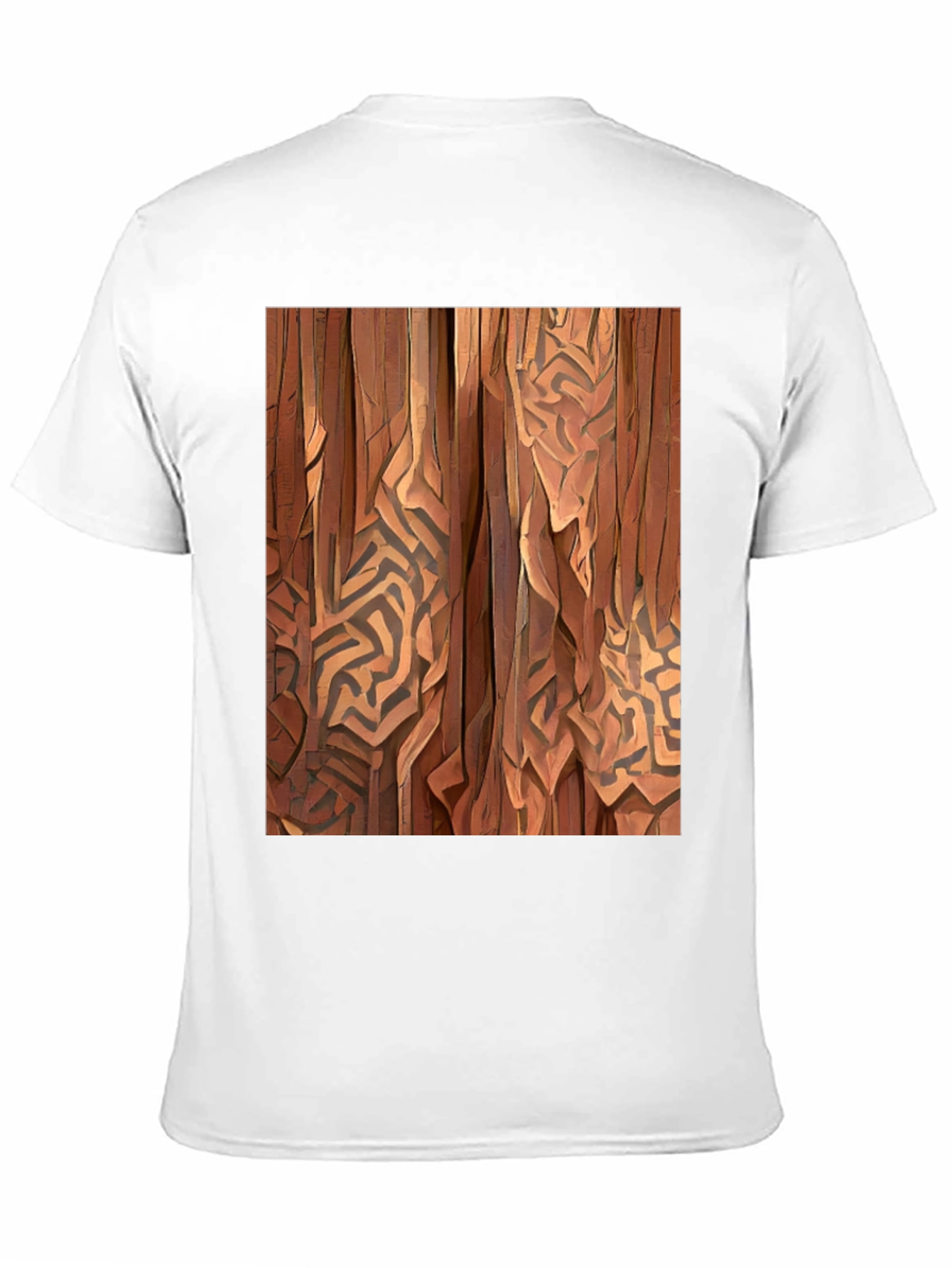 Abstract Wood Pattern Black T-Shirt