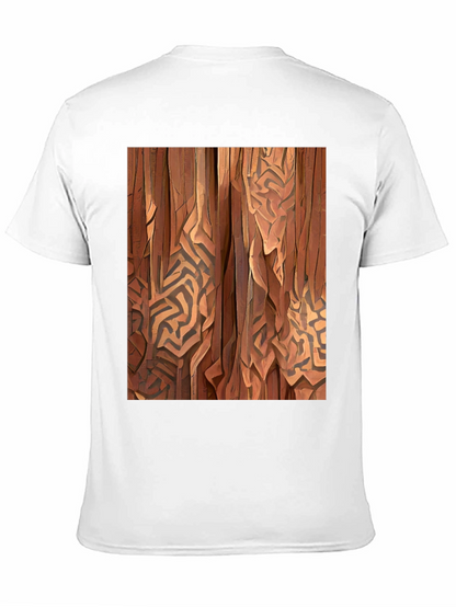 Abstract Wood Pattern Black T-Shirt
