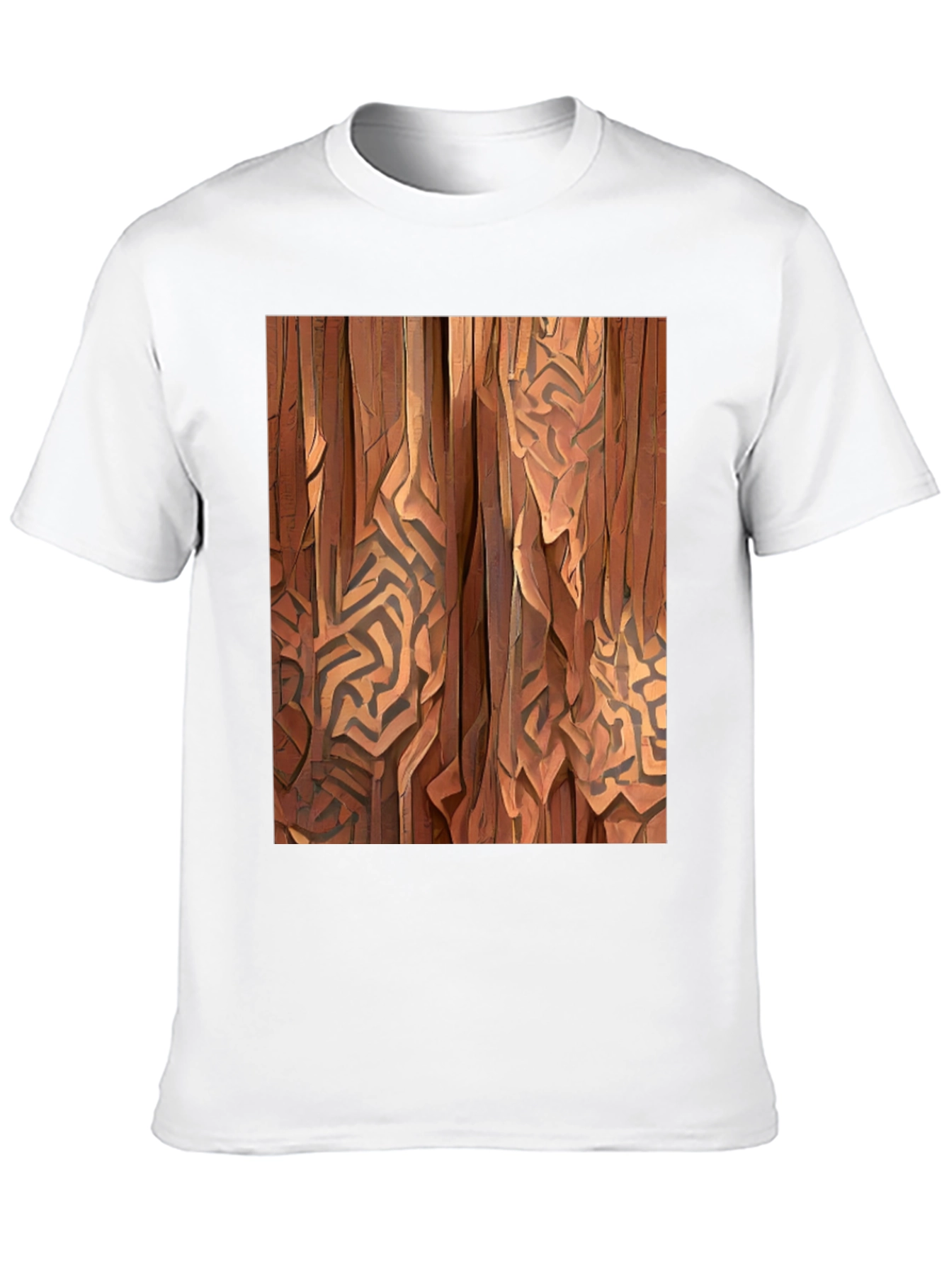 Abstract Wood Pattern Black T-Shirt