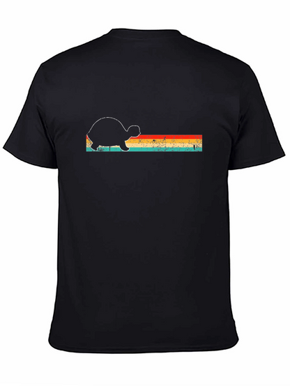 Retro Turtle Graphic Tee - Mens Black T-Shirt