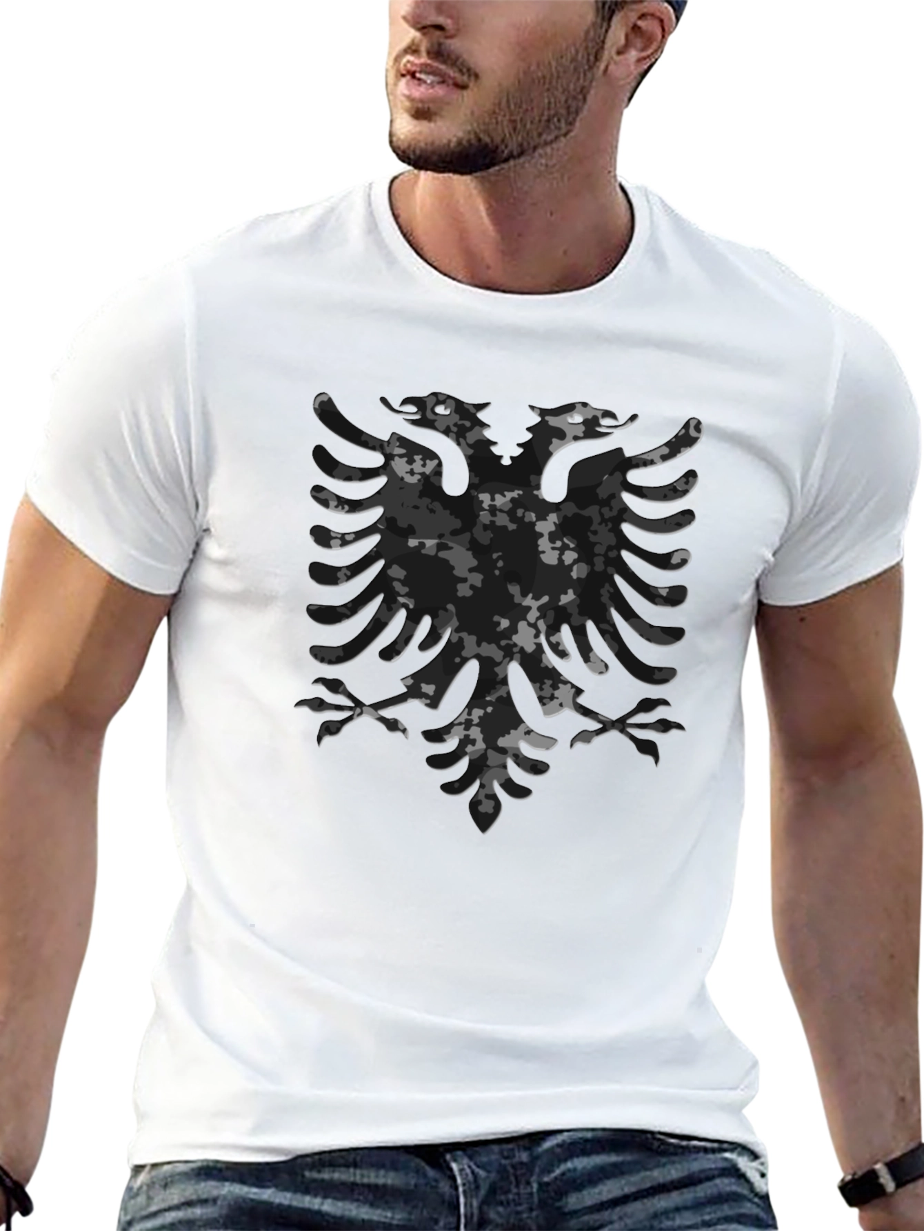 Urban Camo Eagle Graphic T-Shirt