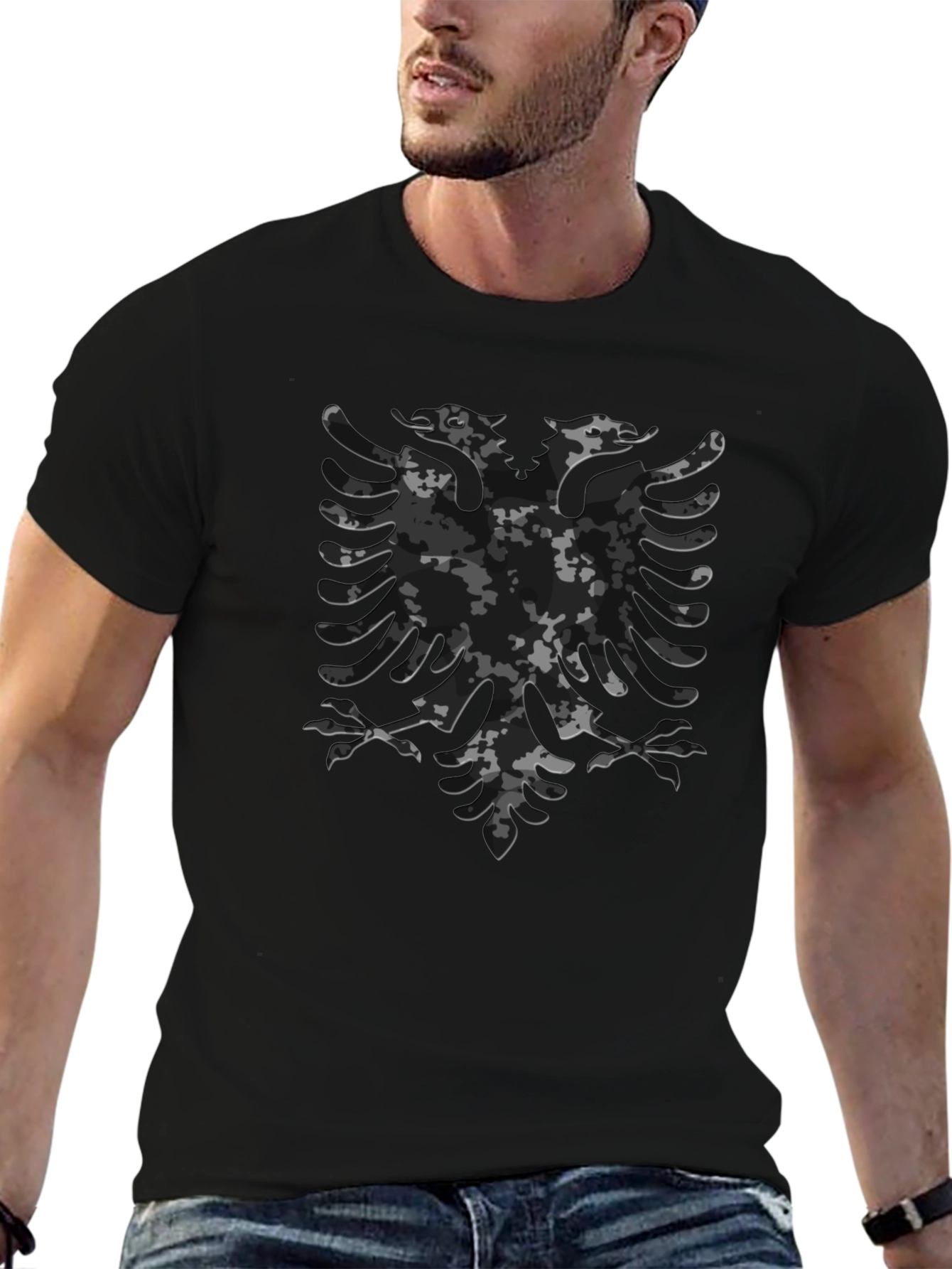 Urban Camo Eagle Graphic T-Shirt