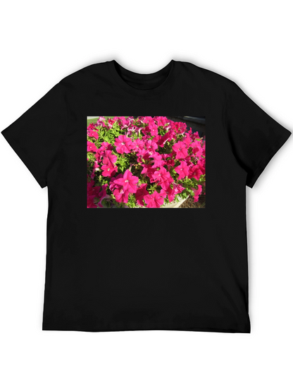 Floral Print Black T-Shirt - Bold & Vibrant