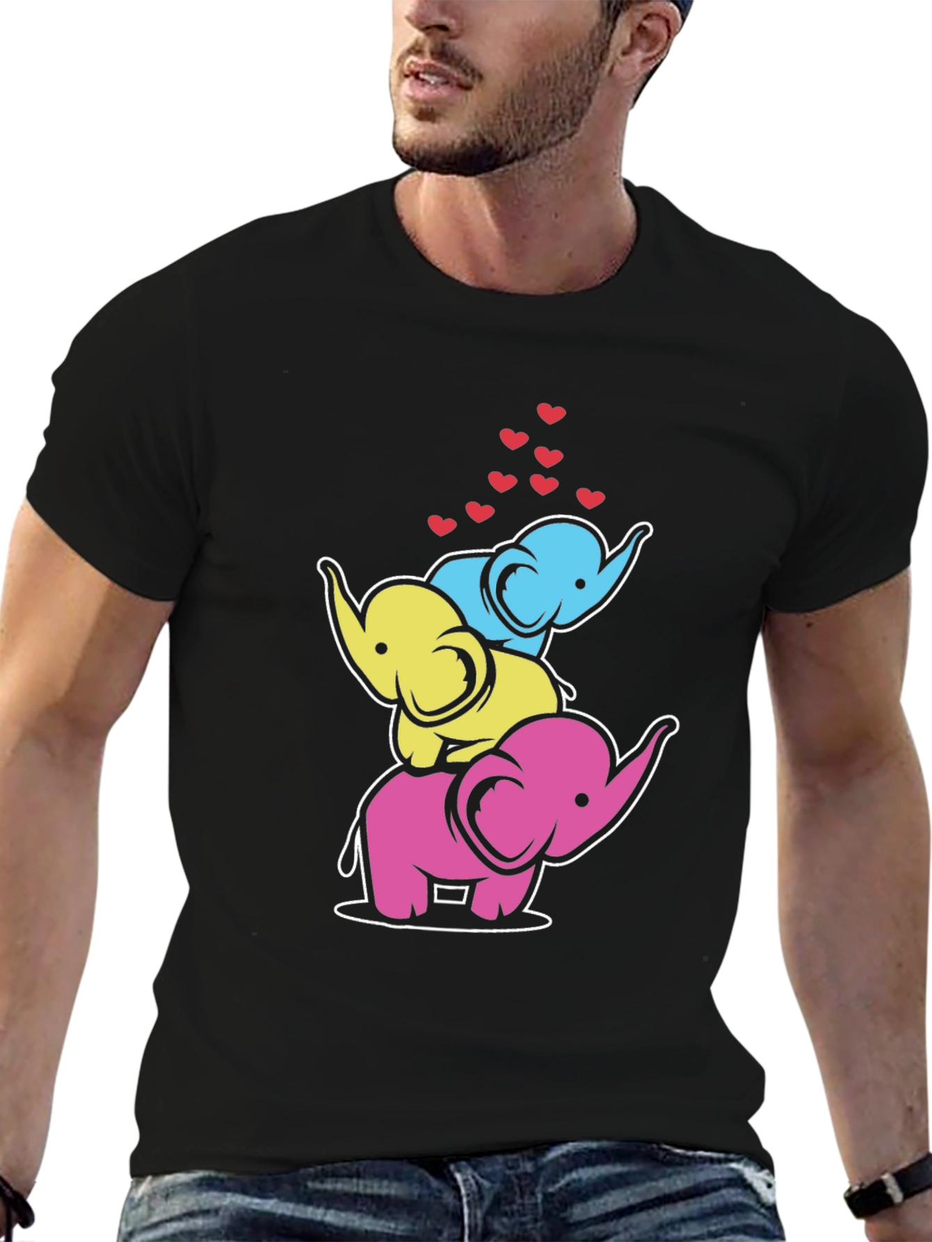 Stacked Elephant Hearts Graphic Tee