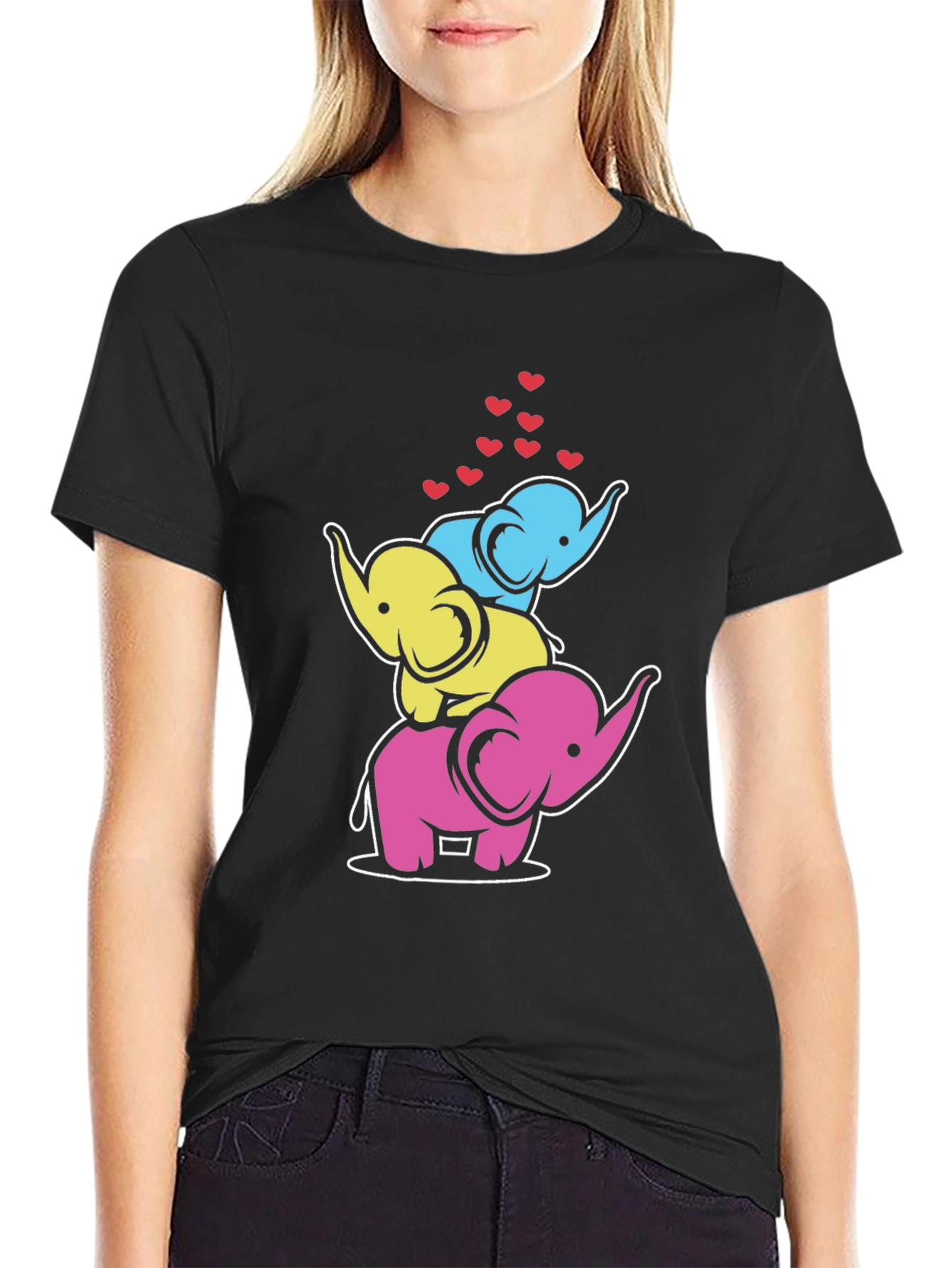 Stacked Elephant Hearts Graphic Tee