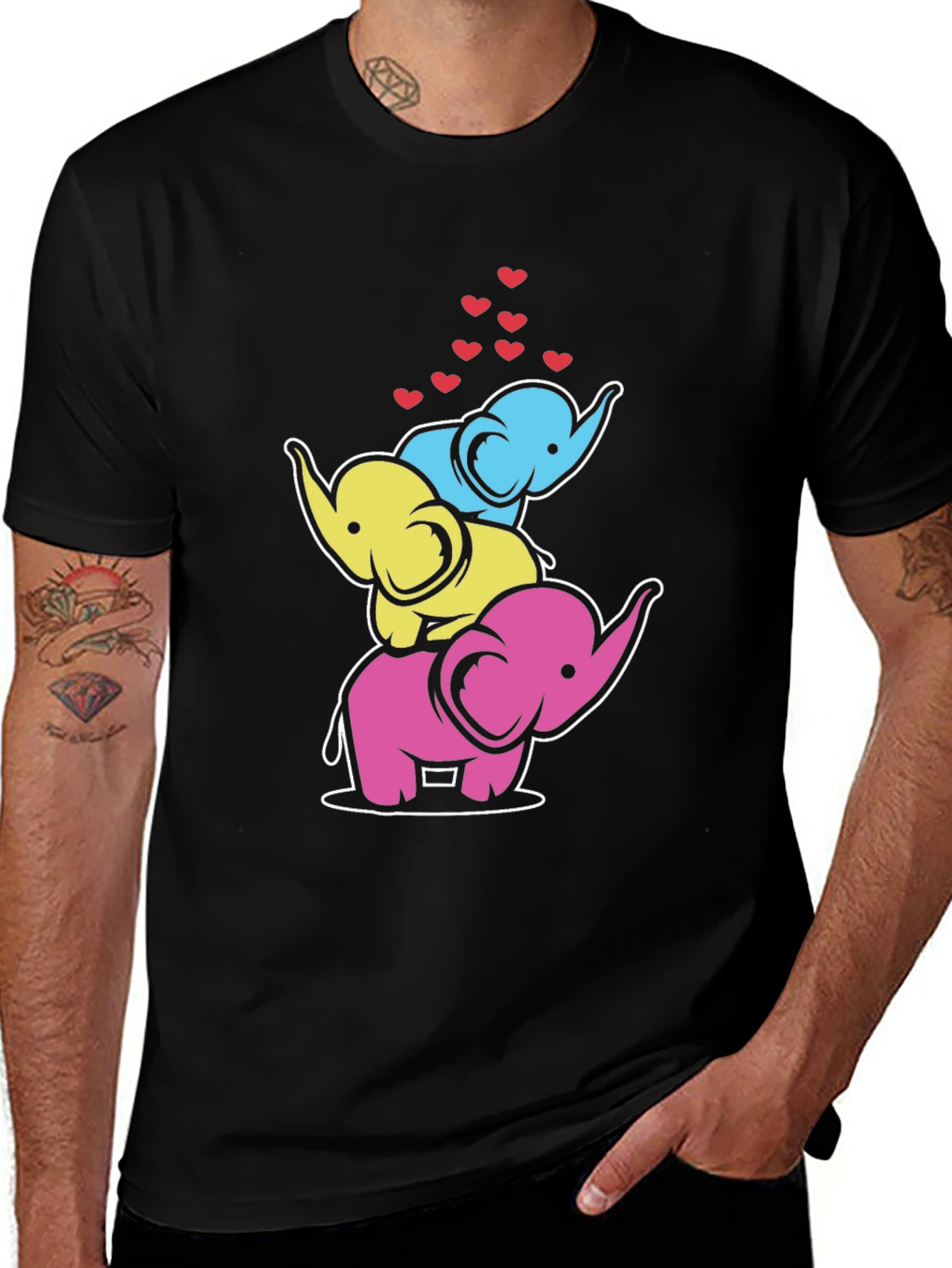 Stacked Elephant Hearts Graphic Tee
