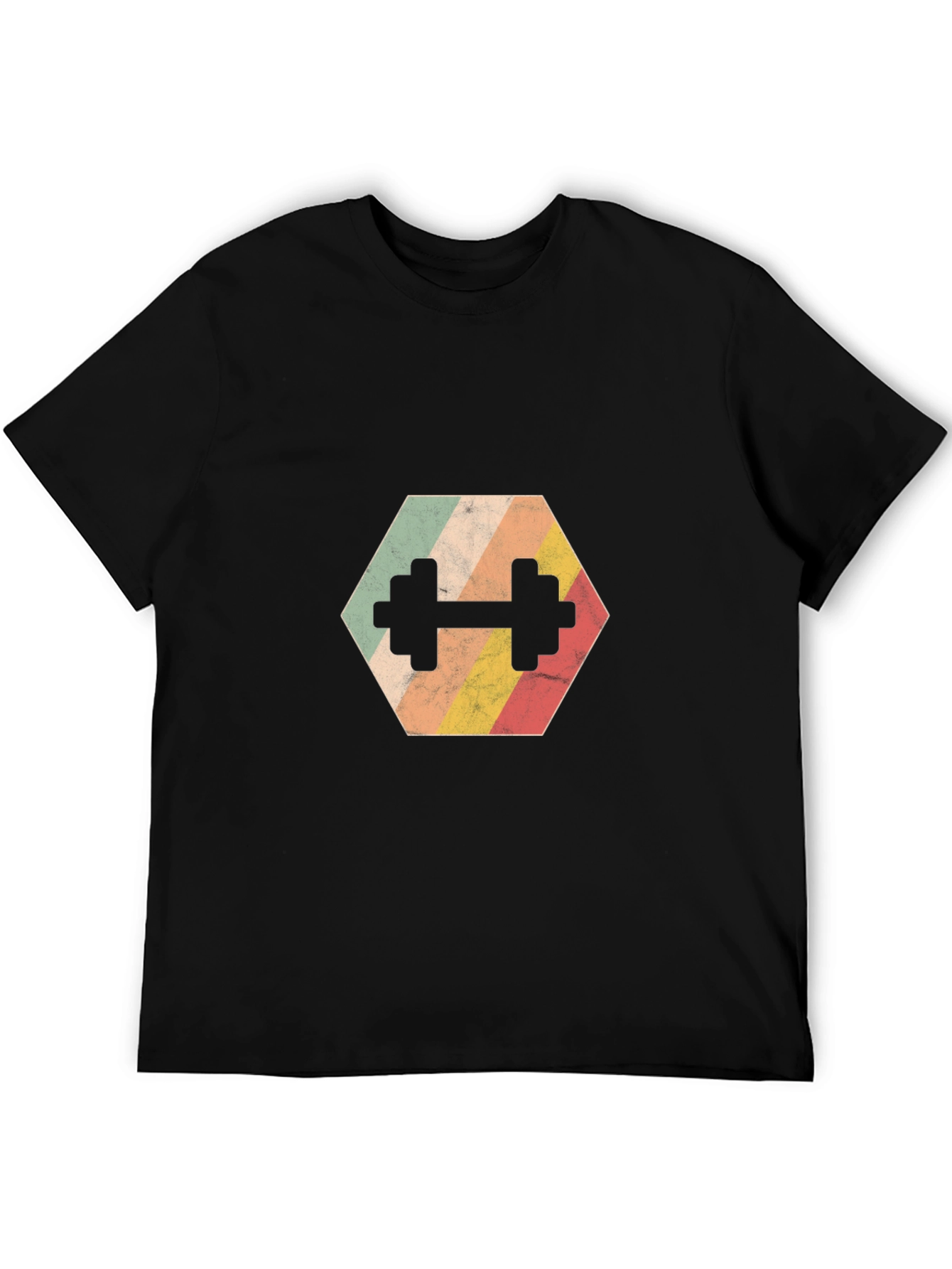 Retro Hex Dumbbell T-Shirt - Gym Workout Tee