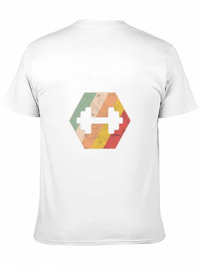 Retro Hex Dumbbell T-Shirt - Gym Workout Tee
