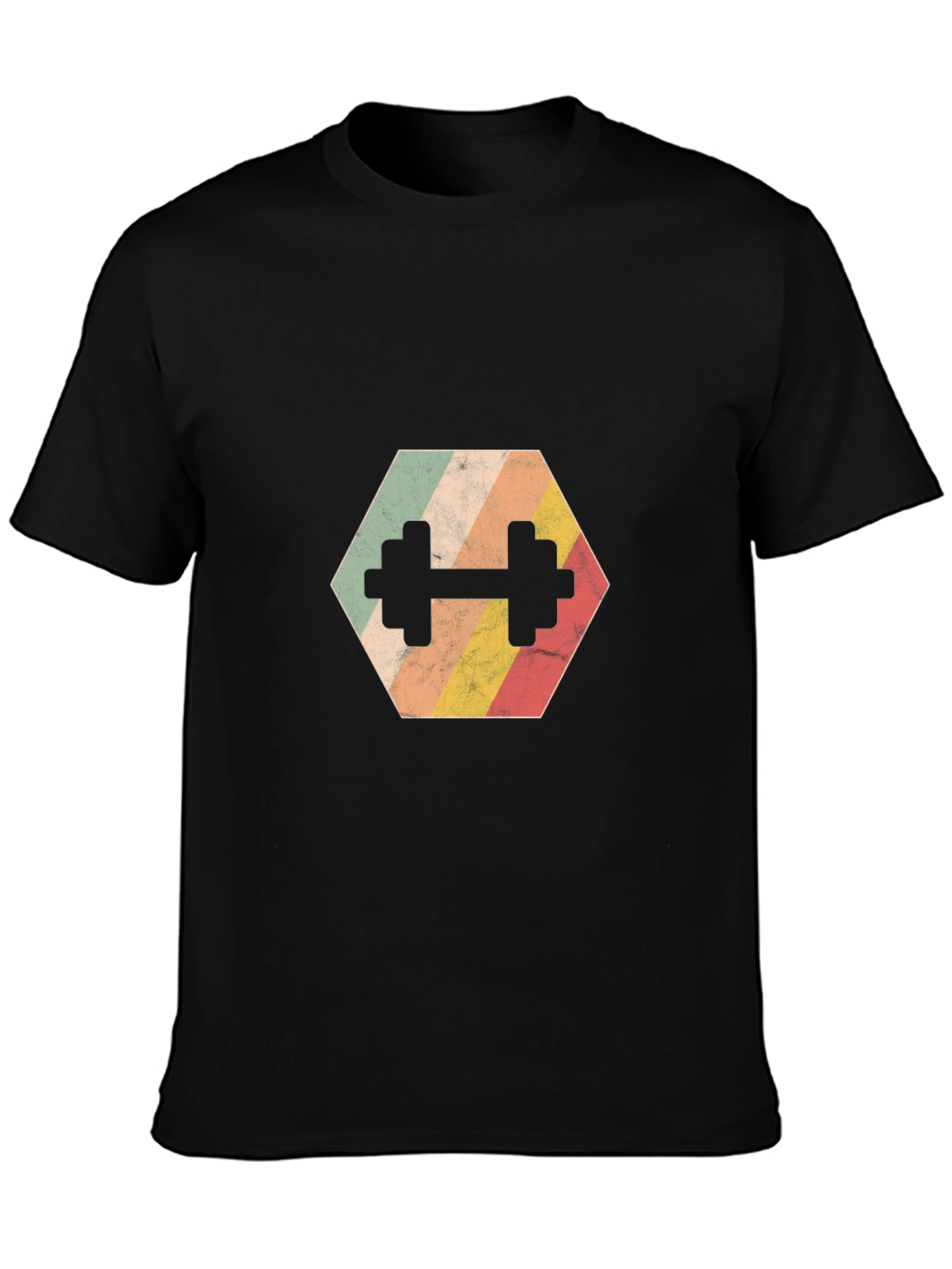 Retro Hex Dumbbell T-Shirt - Gym Workout Tee
