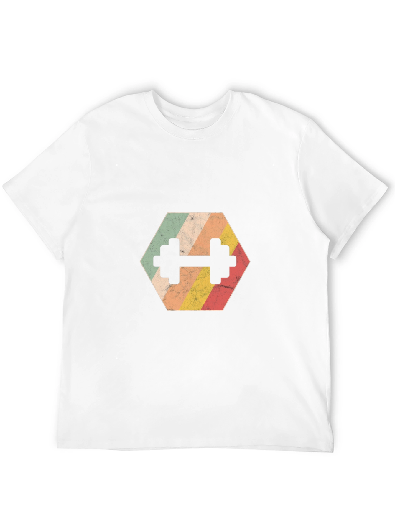 Retro Hex Dumbbell T-Shirt - Gym Workout Tee