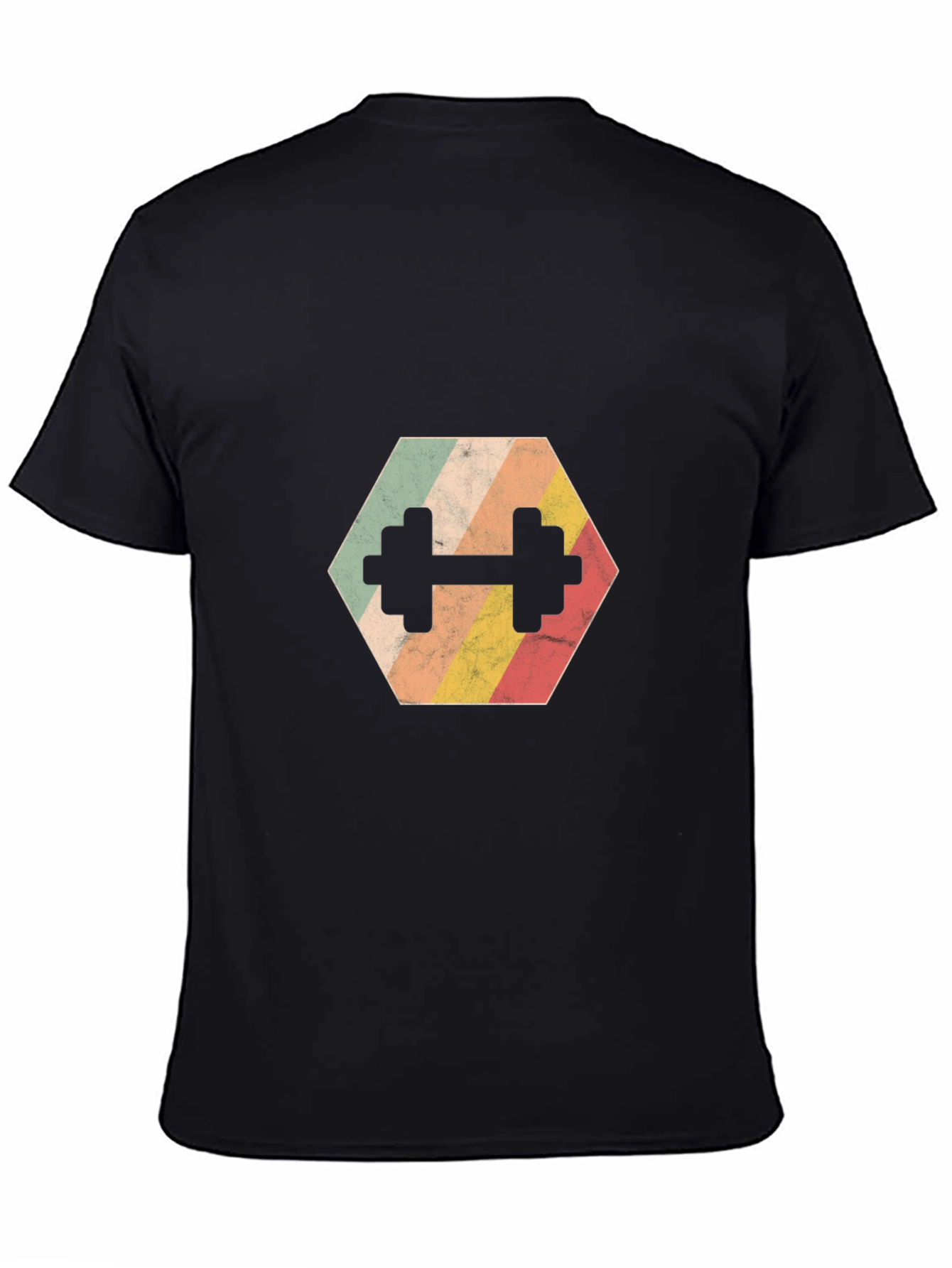 Retro Hex Dumbbell T-Shirt - Gym Workout Tee