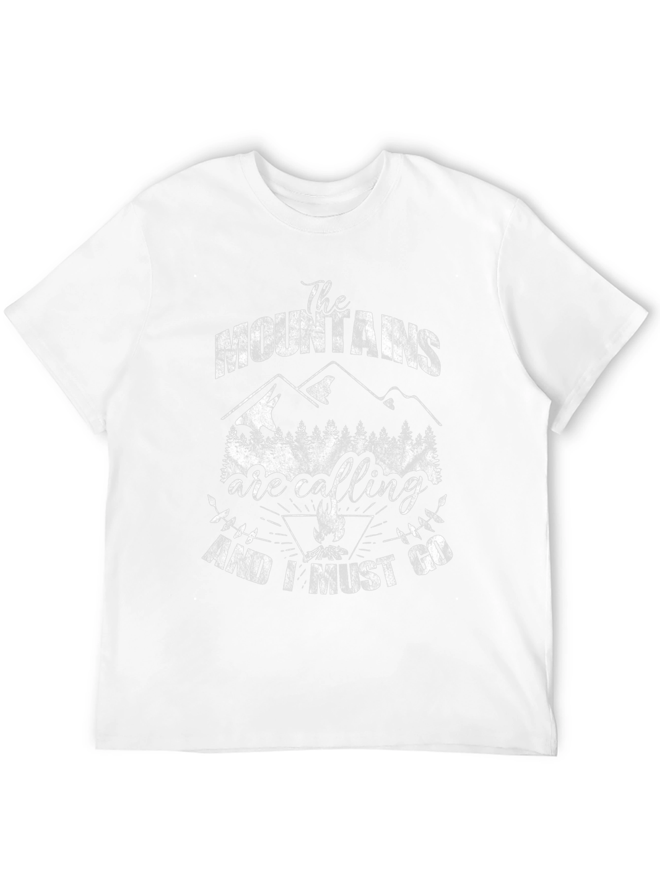 The Mountains Are Calling Mens Black Graphic Tee