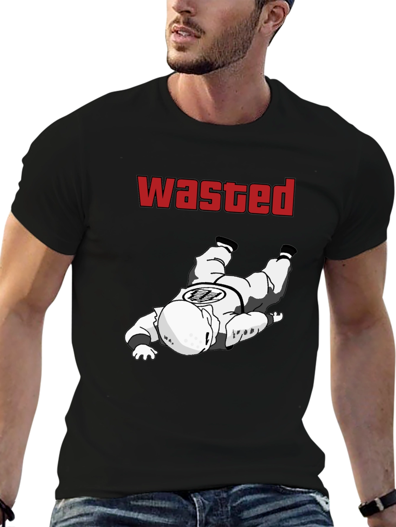 Wasted Goku Funny Graphic Tee - Black