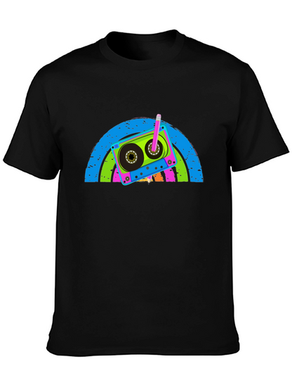 Retro Cassette Tape Rainbow Graphic Tee