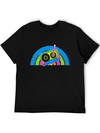 Retro Cassette Tape Rainbow Graphic Tee