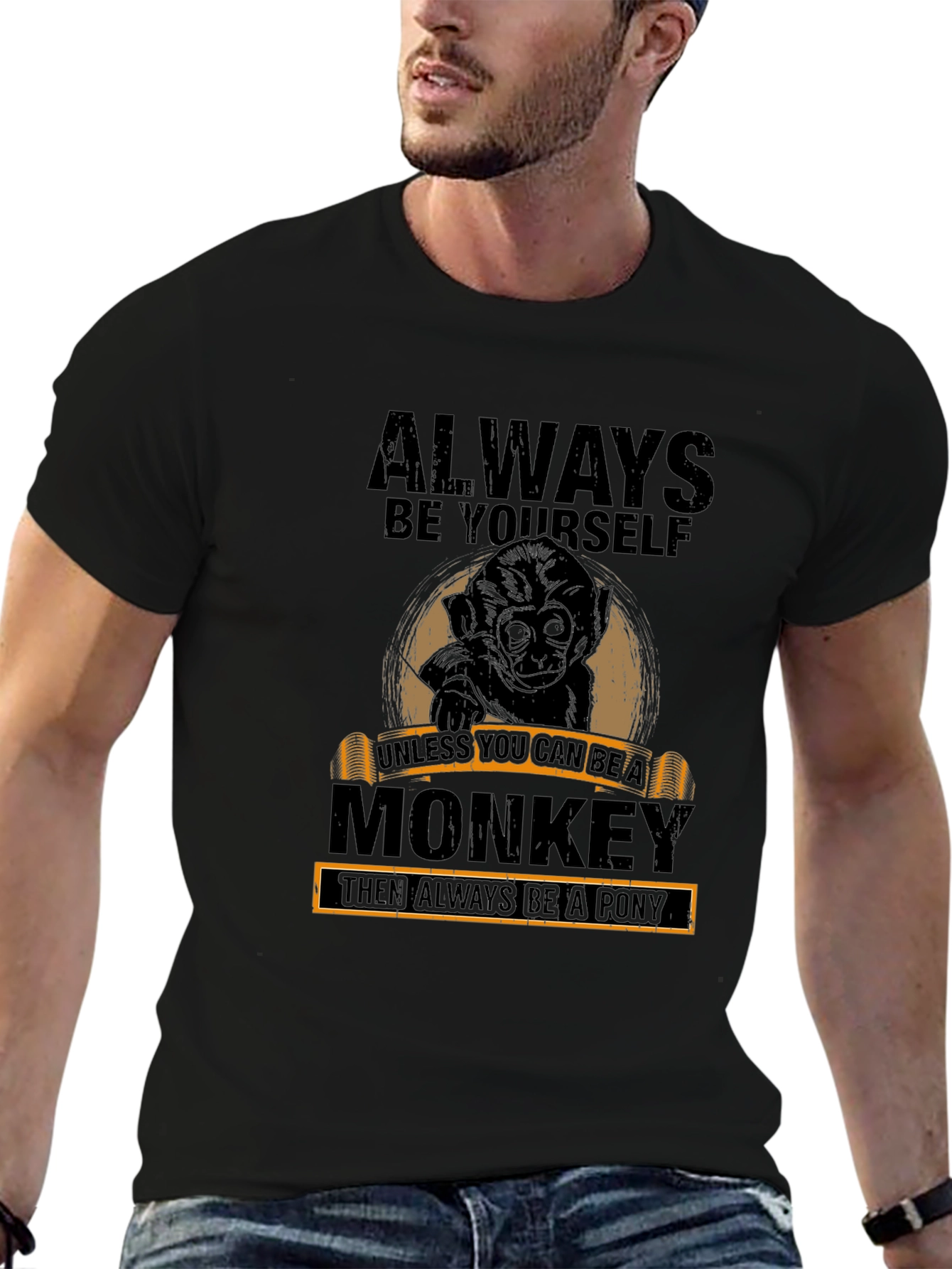 Always Be Yourself Monkey Graphic T-Shirt