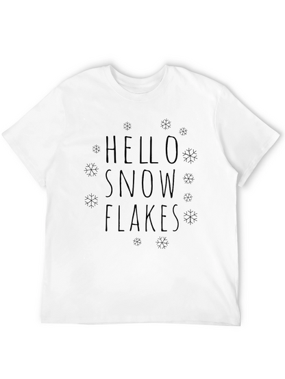 Hello Snowflakes Graphic Tee - Black Cotton Blend