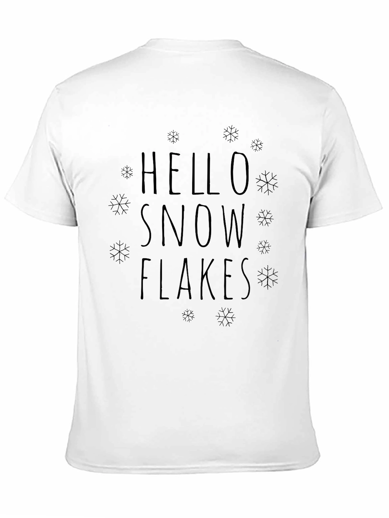 Hello Snowflakes Graphic Tee - Black Cotton Blend