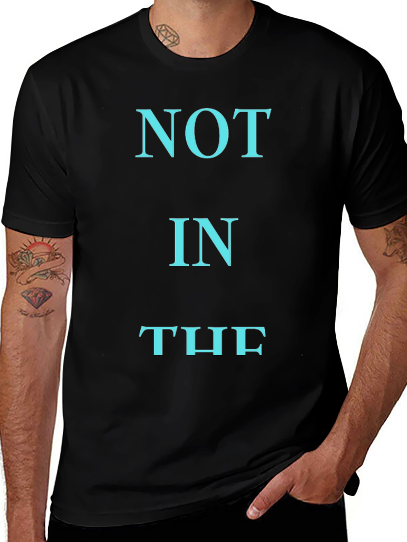 NOT IN THE T-Shirt - Black Cotton Graphic Tee