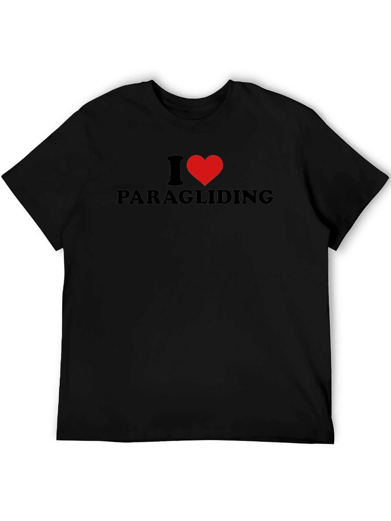 I Heart Paragliding Black T-Shirt