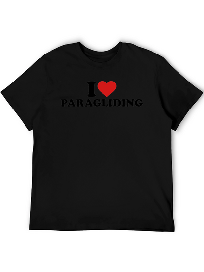 I Heart Paragliding Black T-Shirt