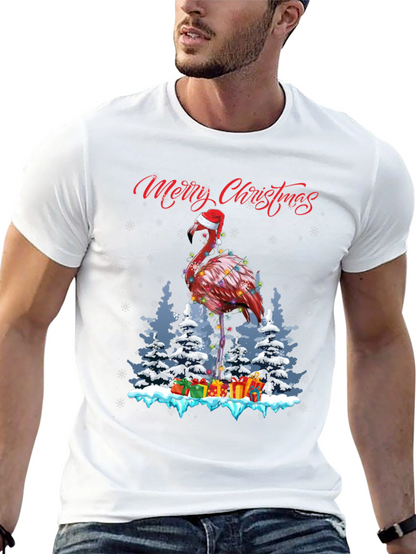 Festive Flamingo Christmas T-Shirt