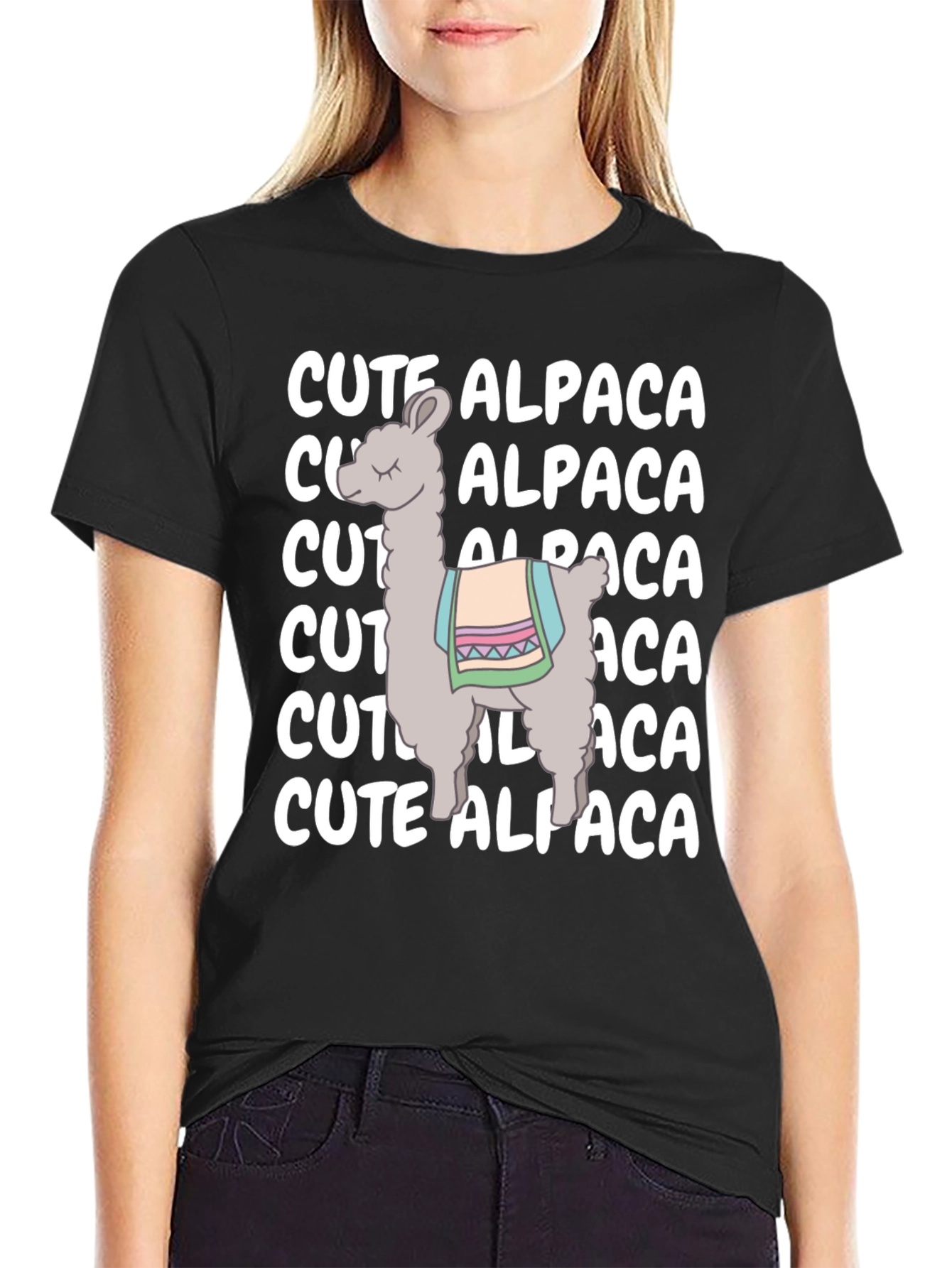 Cute Alpaca Graphic Tee - Soft Cotton Comfort