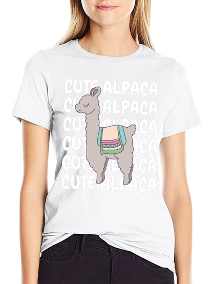 Cute Alpaca Graphic Tee - Soft Cotton Comfort