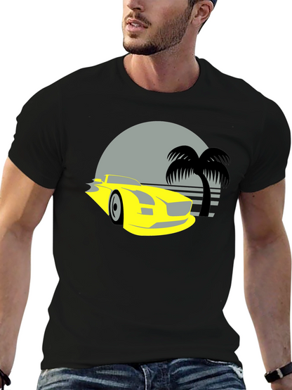 Retro Car & Palm Tree Graphic Tee