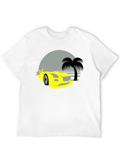 Retro Car & Palm Tree Graphic Tee