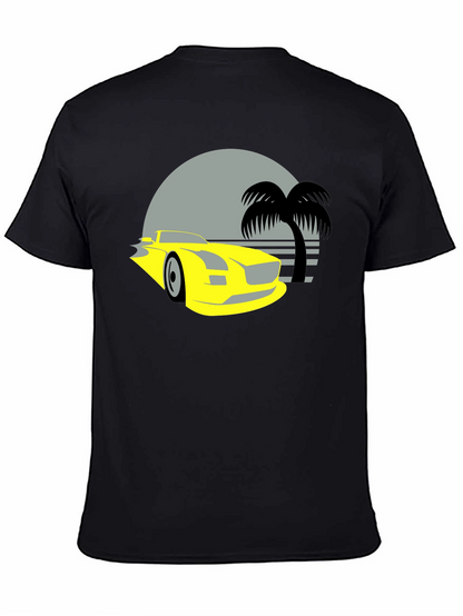 Retro Car & Palm Tree Graphic Tee