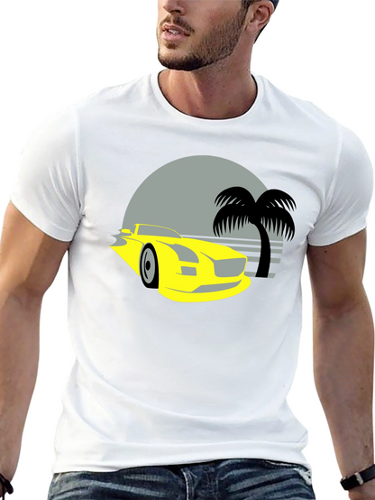 Retro Car & Palm Tree Graphic Tee