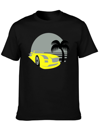 Retro Car & Palm Tree Graphic Tee