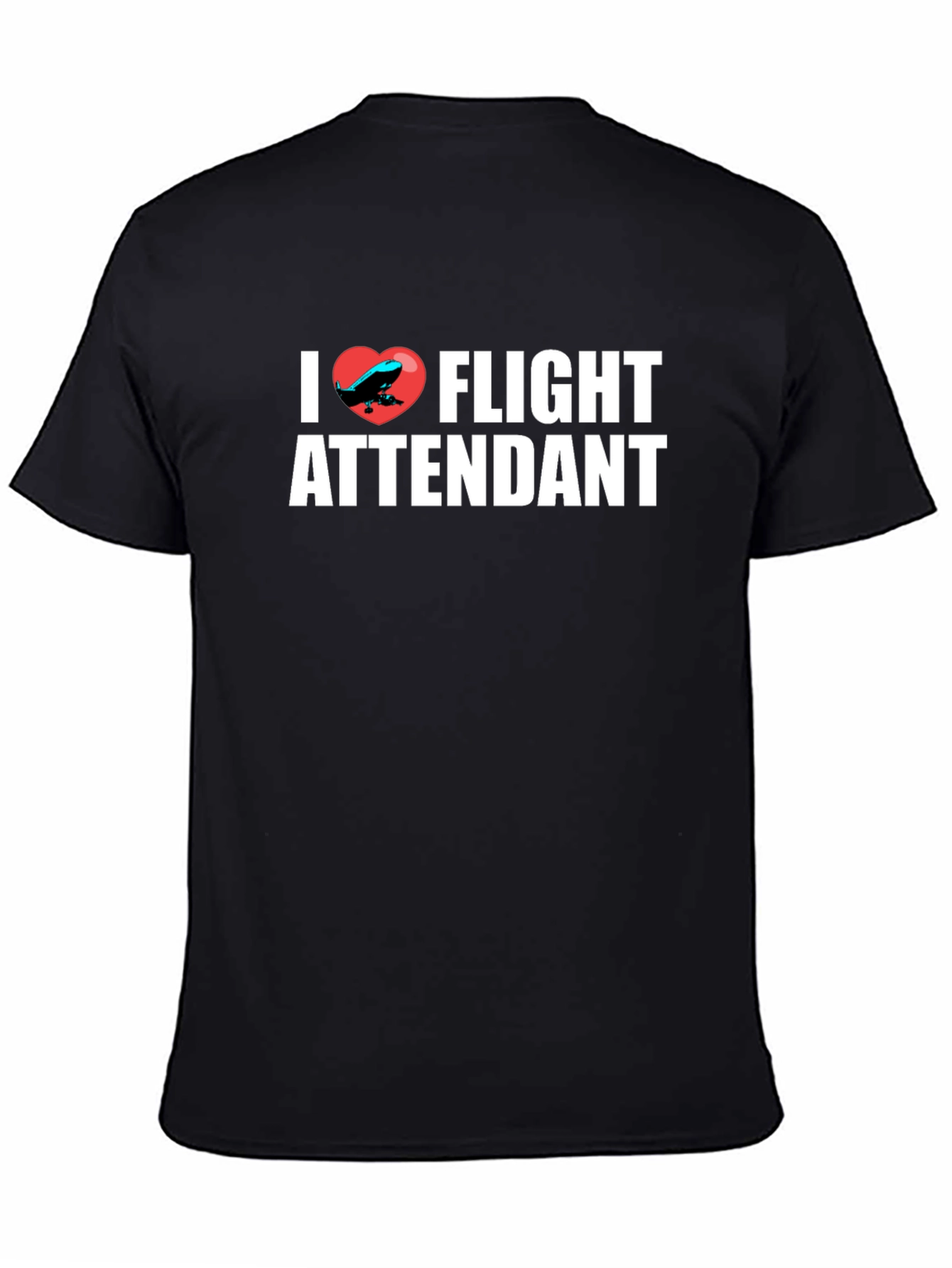 I Heart Flight Attendant Black T-Shirt